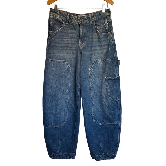 We The Free Denim - NWT We the Free Loren High Rise Carpenter Barrel Leg Jeans Baggy Cargo Size 27